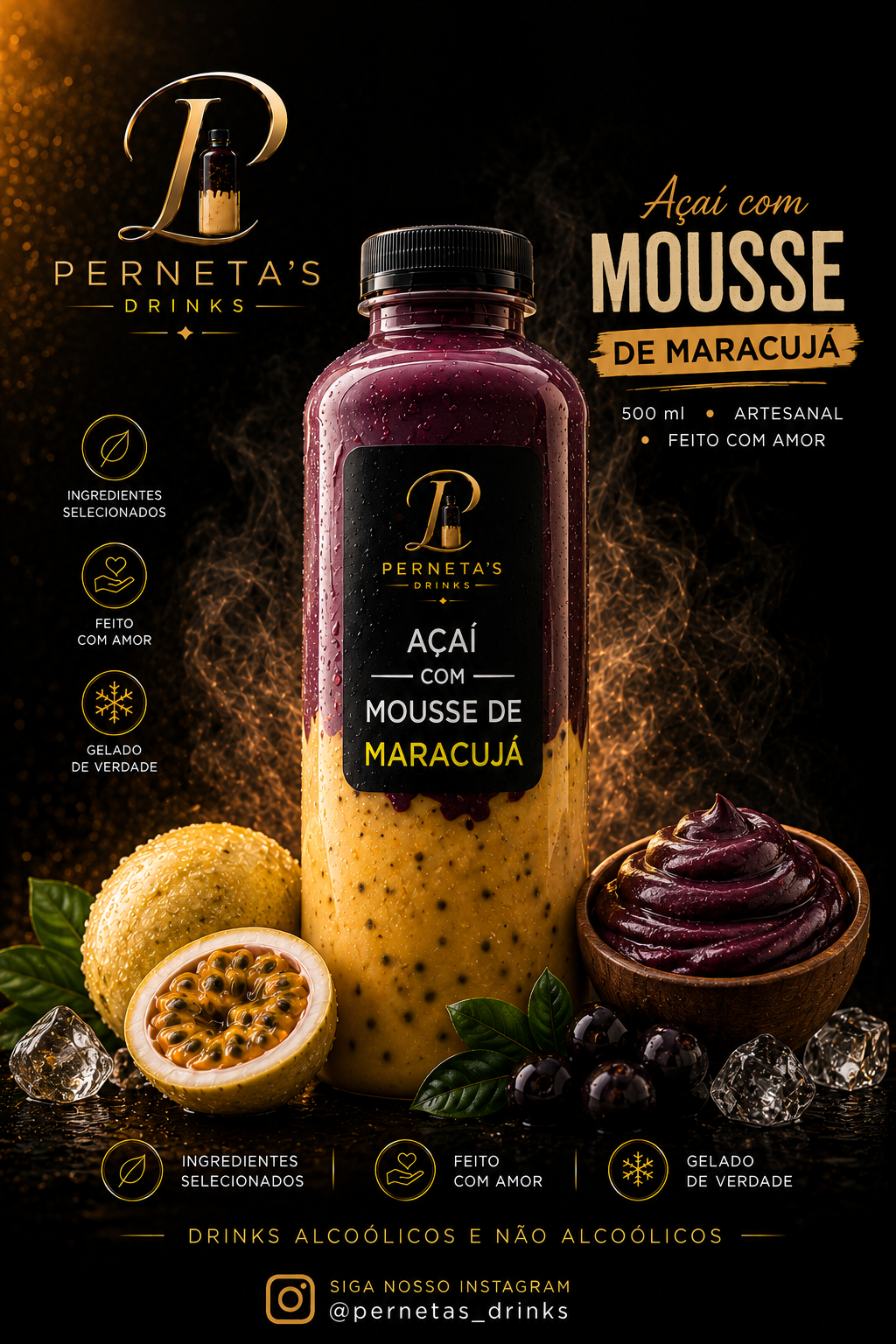 Açaí com Mousse de Maracujá